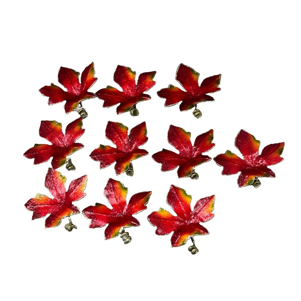 Vintage Pier 1 Fall Autumn Leaf Leaves Decoration Lot Of 10 Scented Cinnamon NEW